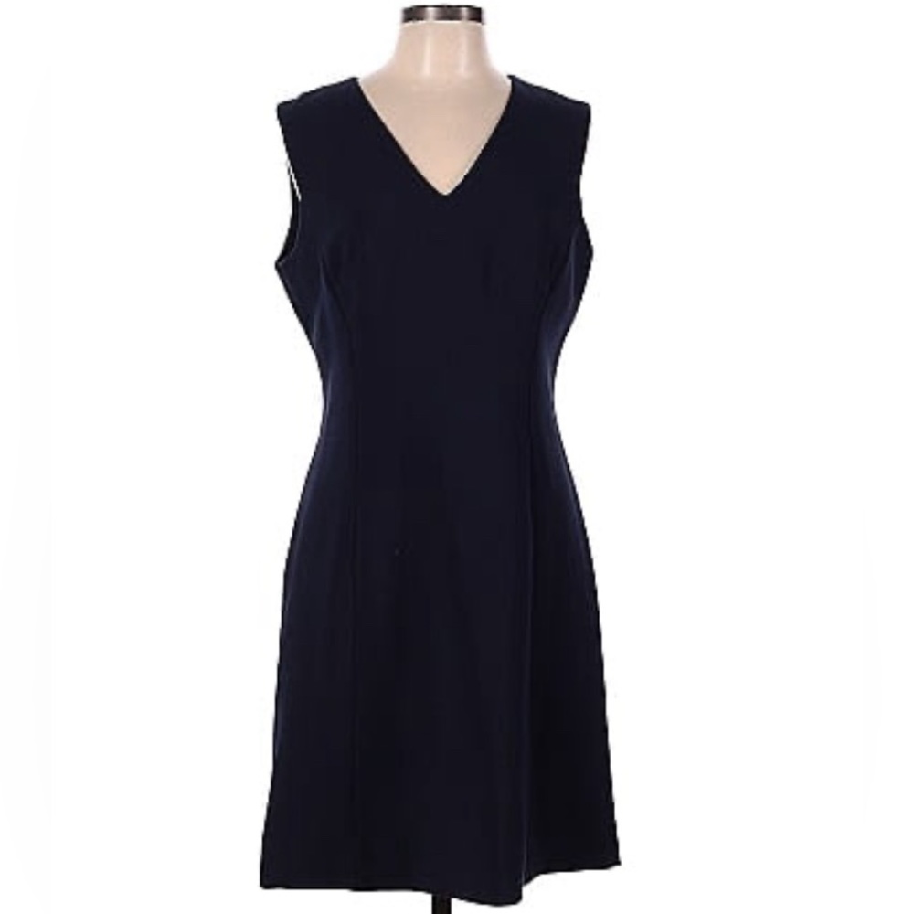 Kate Spade, size 0, navy, lined, sleeveless, a-line, knee length work dress